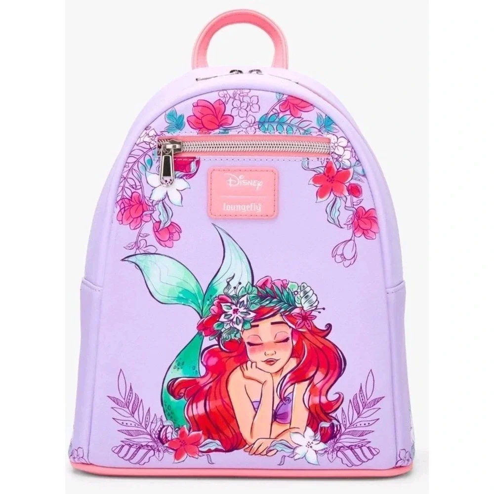 NEW‎ Loungefly Disney The Little Mermaid Floral Dream Mini Backpack & Cardholder